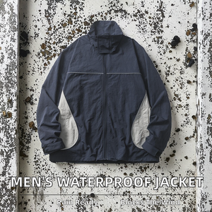 Chaquetas Deportivas de Primavera para Hombre, Casuales, al por Mayor, con Cierre Completo, Diseño Colorblock, de Nailon Ecológico, Impermeables y Resistentes al Viento - Product Image 2