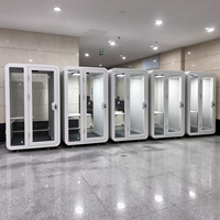 Cabine de bureau acoustique insonorisée double, poste de travail mobile pour bureau ouvert, bibliothèque et espace commercial