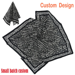 Foulard Quadrato in Cotone Personalizzato con Logo, <span class=keywords><strong>Bandana</strong></span> Stampata per Tutte le Stagioni, <span class=keywords><strong>Fascia</strong></span> per <span class=keywords><strong>Capelli</strong></span>, Sciarpa per Collo, Regalo Promozionale - Product Image 1
