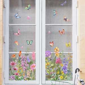 Autocollants statiques décoratifs en forme de papillons et fleurs colorés pour vitres, idéaux pour le salon et la chambre à coucher (vente en gros) - Product Image 5