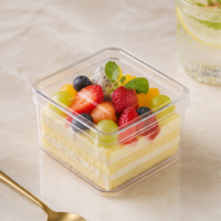 Boîte cadeau carrée en acrylique transparent de qualité alimentaire, épaisseur 1 mm, avec vitrine en plastique PS moulé par injection pour l'emballage de gâteaux