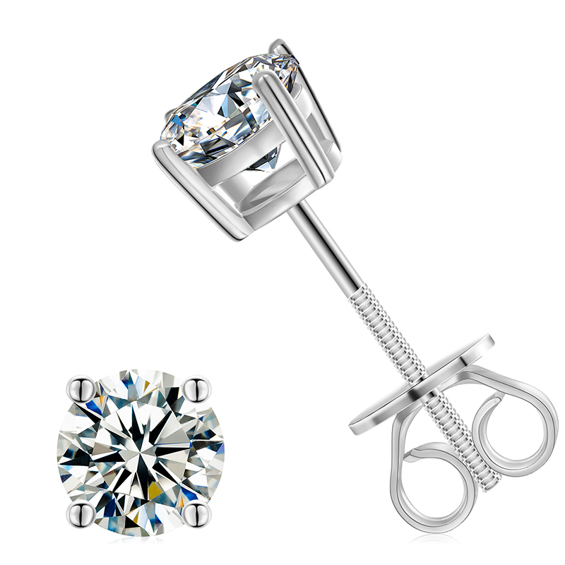 3 mm 0,1 ct/oreille - Or blanc