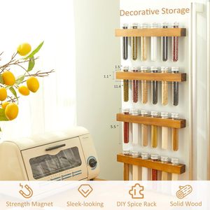 <span class=keywords><strong>Tube</strong></span> <span class=keywords><strong>à</strong></span> <span class=keywords><strong>essai</strong></span> <span class=keywords><strong>porte</strong></span>-épices magnétique 4-pack étagère <span class=keywords><strong>à</strong></span> épices <span class=keywords><strong>en</strong></span> <span class=keywords><strong>bois</strong></span> 24 bocaux <span class=keywords><strong>porte</strong></span>-épices pour réfrigérateur cuisinière cuisine - Product Image 4
