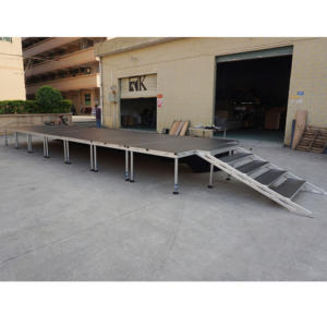 Escenario Portátil de Aluminio para Exteriores de 4x4 pies con Altura Ajustable, Fácil Montaje y Superficie Antideslizante para Actuaciones Escolares - Product Image 5