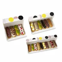 Benutzer definierte Logo-Design backen Bäckerei Croissant Schokolade Käsekuchen Französisch Eclairs Verpackungs box für Eclair Konditorei