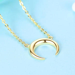 925 Sterling Silver 18 K Placcato Oro Del <span class=keywords><strong>Corno</strong></span> Del Bue Del Pendente Della <span class=keywords><strong>Collana</strong></span> per Le Donne - Product Image 5