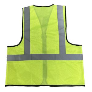 Gilet de sécurité en maille jaune fluorescente imperméable de classe 2 ANSI avec logo personnalisé CITICITY, fermeture éclair, bandes réfléchissantes, poche transparente pour carte d'identité - Product Image 4