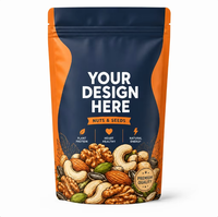 Sachet Doypack Personnalisé Imprimé pour Emballage de Noix Mélangées, Sachet Mylar à Fermeture Éclair pour Snacks Artisanaux, Céréales et Graines