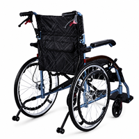 Fauteuil roulant manuel en aluminium léger avec pneus solides - Chaise de transport pliable pour adultes et personnes âgées, capacité 100 kg, certifié CE