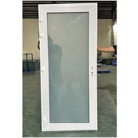 Puerta Abatible de UPVC Resistente a Huracanes con Vidrio Esmerilado, Doble Acristalamiento de Ahorro Energético para Casas Modernas y Cuartos de Ducha