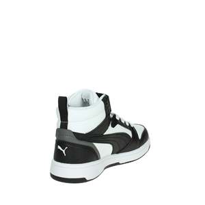 For Kids and <b>Boys</b> Lace-<b>Up</b> Cushioned Sneakers White Black High Top Casual Shoes - Product Image 3