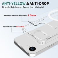 Coque transparente magnétique anti-rayures rose fine pour iPhone 17e, antichoc en TPU souple avec protection de l'objectif de l'appareil photo