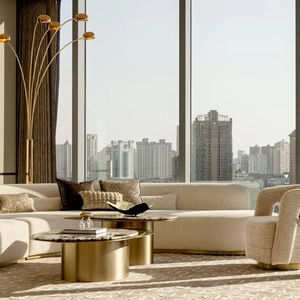 Lusso moderno pacchetto di mobili a doppia funzione in pelle Club sedie libreria parete soggiorno Combo Set-una biblioteca completa Villa - Product Image 4