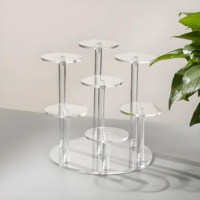 Présentoir professionnel en acrylique, support rond à niveaux durable pour bibelots, organisateur transparent polyvalent pour les boutiques de souvenirs