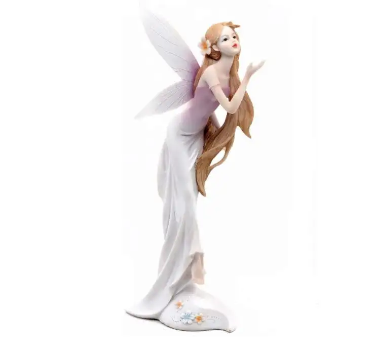 Polyresin 13 "Spirit Forest Fairy indossa una figurina da collezione di fiori, rosa, poliresina