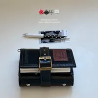 Carnet de notes de luxe vintage M5 en cuir, rechargeable, multifonction, avec impression en relief, petit format, à trois volets, mini carnet de poche pour écriture quotidienne