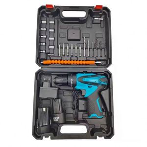 <span class=keywords><strong>Perceuse</strong></span> à percussion sans fil 21V de haute qualité 10MM avec batterie au lithium, moteur DC à balais, couple réglable 3 vitesses 32N.m pour perçage de métaux DIY - Product Image 1