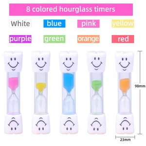 Kunststoff Sanduhr Smiling Face Zahnbürste Sand Timer für Kinder Sanduhr