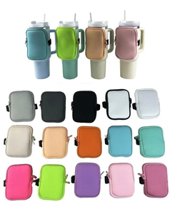 Portable néoprène isolé 40oz bouteille d'eau support pour téléphone sangle gobelet tasse sac avec fermeture éclair bouteille d'eau sac de transport - Product Image 6