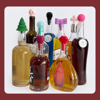 Bouchon de vin en silicone Bouchon de boisson décoratif pour bière Bouchon de bouteille de vin pour hôtesse de vin Bouchon de bouteille d'huile Bouchon de verseur Couvercle de bouteille