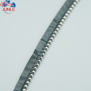 Vendita calda in ottone con catena a sfera di pizzo tipo in pelle con filetto a catena a sfera in metallo pizzo per capi di abbigliamento - Product Image 3