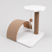 Árbol para Gatos Pequeño de Corcho, Poste Individual Semicircular con Parte Superior de Felpa, Poste Rascador Corrugado, 420 x 410 x 440 mm