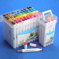 12/24/36/48/60 couleurs dessin animé croquis marqueurs double pointe marqueur ensemble Portable main compte planificateur prise de notes marqueur stylo