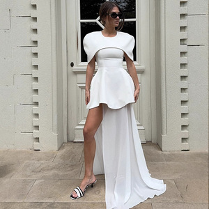 Elegante Abito Primaverile da <span class=keywords><strong>Donna</strong></span> in Poliestere con Design alla Moda, Tinta Unita, Cuciture a Contrasto e Forma ad A - Product Image 1