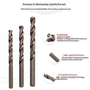 Forets hélicoïdaux à tige droite en acier au carbone et acier inoxydable M35 à base de cobalt ; Tailles 8-13 mm (y compris 10 et 12 mm) 4341 6542 - Product Image 2