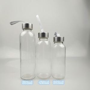 Botella de Agua de Vidrio de Borosilicato Personalizable de 350 ml a 1 L, Libre de BPA, Estilo Deportivo, con Funda, para Beber Directamente, Apta para Camping - Product Image 2
