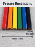 Crayons de charpentier à mine épaisse, forme ovale plate, pointe biseautée, 7 couleurs, pour la construction et le travail du bois, marquage, logo personnalisé, vente en gros, OEM