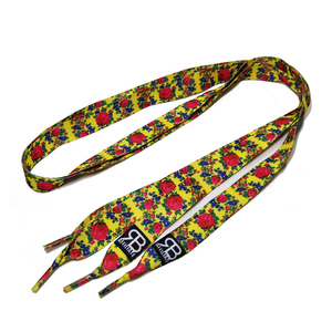 Tali Sepatu Mode Poliester Logo Bunga Sublimasi Anyaman Bentuk V Lebar 2.5 Cm - Product Image 3