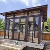 Kits de véranda modernes en aluminium de qualité supérieure pour une utilisation toute l'année, serre en verre attachée à la maison, pour parc et extérieur