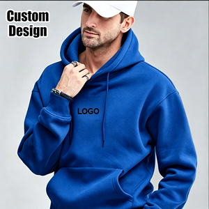 Sweat-shirts à capuche surdimensionnés pour hommes, impression de logo personnalisée, OEM, style streetwear, épaules tombantes, 300 g/m², 100 % coton, poids lourd - Product Image 1