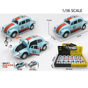 Auto Giocattolo per Bambini da 12CM con Luci e Musica, Porte Apribili, in Lega Metallica - Product Image 2