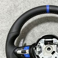 Volant en cuir noir OEM avec bande bleue pour BMW G30, chauffant, compatible avec F10 E90 F30 F20 F10 F31 F31 F11 F32 F22 F34 F36 F15