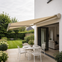 Auvent de luxe moderne en aluminium avec voile en polyester pour villa, balcon, terrasse, jardin extérieur, patio
