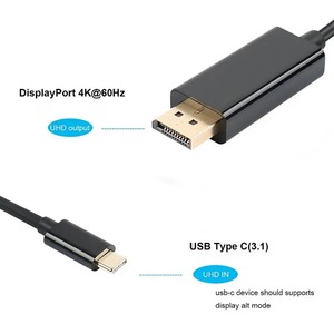 Cable <span class=keywords><strong>USB</strong></span>-<span class=keywords><strong>C</strong></span> a <span class=keywords><strong>DP</strong></span> <span class=keywords><strong>1.2</strong></span> de 1.8M, 4K 60Hz, Adaptador de Cable <span class=keywords><strong>USB</strong></span>-<span class=keywords><strong>C</strong></span> a <span class=keywords><strong>DP</strong></span> <span class=keywords><strong>1.2</strong></span>, Macho a Macho, Cable de Transmisión de Video para Monitor de Laptop - Product Image 3