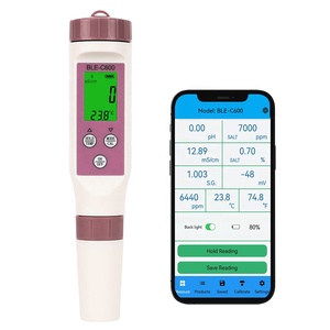 Testeur de qualité de l'eau sept-en-un Bluetooth YINMIK BLE-C600 avec contrôle par application, détection ORP, TDS, salinité, <span class=keywords><strong>pH</strong></span>, <span class=keywords><strong>pour</strong></span> laboratoire et aquarium - Product Image 3