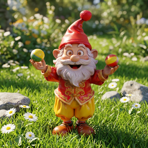 Statuetta di Gnomo Giocoliere in Resina Completamente Personalizzabile, Divertente Ornamento <span class=keywords><strong>da</strong></span> Giardino, Produzione OEM, <span class=keywords><strong>Gnomi</strong></span> <span class=keywords><strong>da</strong></span> Circo Dipinti a Mano in Poliresina - Product Image 1