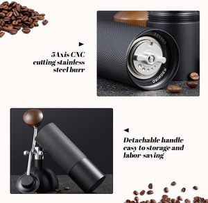 Moulin à café manuel portable, mini moulin à expresso domestique de grande capacité, corps en alliage d'aluminium, meule en acier inoxydable 420, noyau CNC - Product Image 5