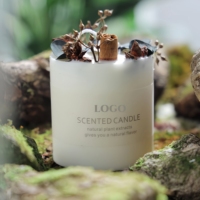 Coffret Cadeau de Luxe Bougie Parfumée Personnalisable avec Logo, aux Fleurs Séchées et Cire de Soja pour Décoration