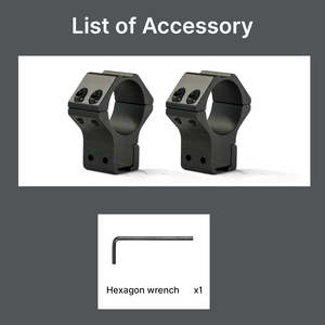 Anneaux de montage en aluminium BANGBANG - 30 mm, fixation à double vis pour rail de 11 mm, hauteur centrale de 1,25 pouce (noir) - Product Image 3