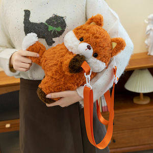Borsa da scuola carina con cartoni animati all'ingrosso giocattolo di peluche di tartaruga piccola volpe borsa con animali di pezza giocattolo per bambini zaino in peluche - Product Image 4