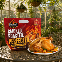 Sachet d'emballage OEM en aluminium de qualité alimentaire pour poulet rôti, compatible micro-ondes, anti-buée, avec fermeture éclair et poignée