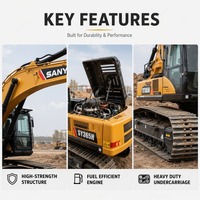 Excavadora de cadenas SANY 365H de segunda mano, 36 toneladas, cucharón de 1.6m³, 2001-4000 horas, bomba hidráulica Kawasaki, válvula y cilindro en venta