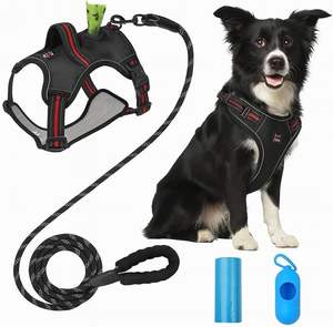 No Pull Adjustable Reflective Oxford Easy Control Medium Large <b>Harness</b> With A Free Heavy Duty 5Ft <b>Dog</b> - Product Image 1