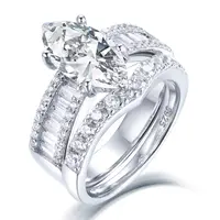 S925 Sterling Silver Wedding Ring, Mix Size, Carat Round