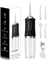 Hydropulseur dentaire noir de qualité supérieure, étanche IPX7, irrigateur buccal sans fil, nettoyeur dentaire pour l'élimination du tartre