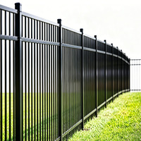 Panneaux de clôture murale personnalisables noirs de 6 pieds en aluminium de sécurité, style persienne verticale, thermolaqués, écologiques pour hôtels